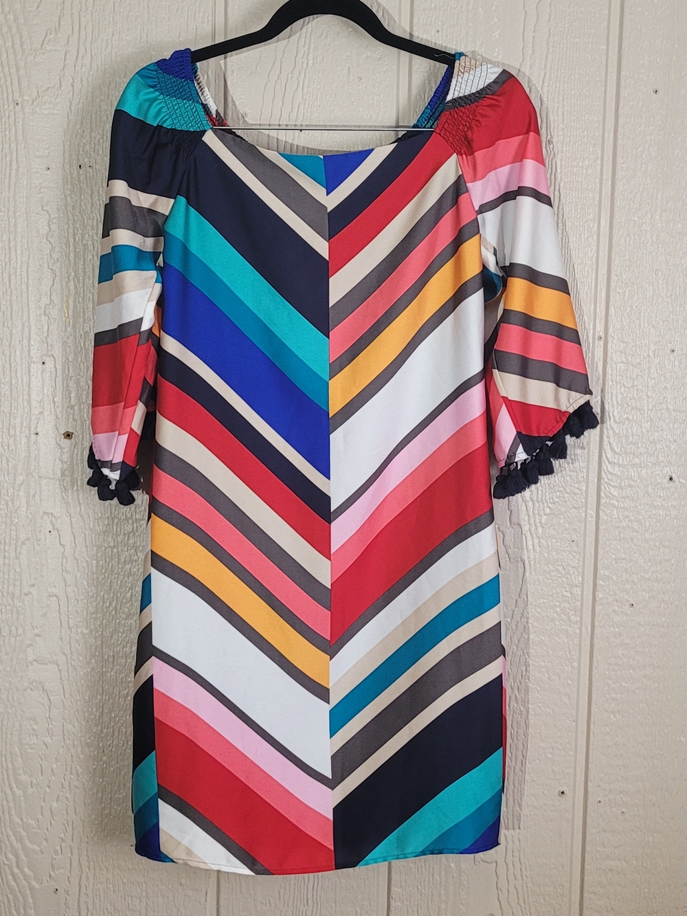 Trina Turk Multicolor Chevron Stripe Midi Dress